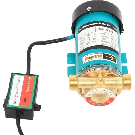Bomba de refuerzo, funcionamiento automático, construcción duradera, 220 V, azul. (1/2)