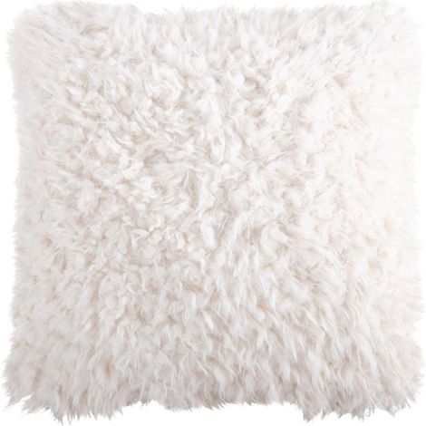 Housse de coussin imitation peau de mouton 40x40cm – 100% polyester – Lavable à 30° – Décoration intérieure chaleureuse – Le Monde Des Animaux (1/3)
