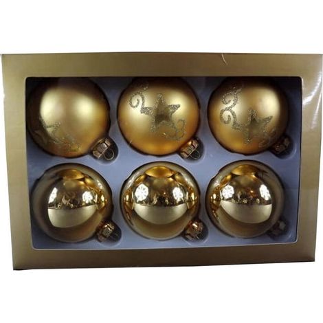 Juego de 6 adornos/80 mm de oro