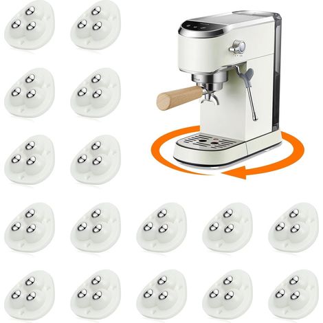 Roulettes pour Meubles, Roulettes Universelles Autocollantes, Mini Roulettes pour Meubles pivotantes à 360°, Roulettes Plates pour Petits Appareils (avec 3 roulements à billes, blanc, 16 PCS) (1/5)
