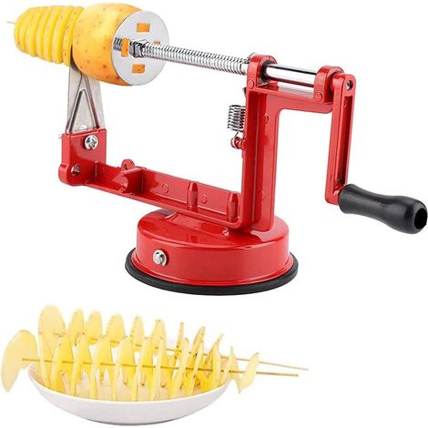 Spiralförmiger Kartoffelschneider, Pommes-Frites-Schneider aus Edelstahl, Kartoffelschäler, Karottenschneider, Kartoffelschneider, Tornado-Kartoffelchips-Schneider