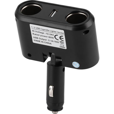 Adaptateur Allume-Cigare Double USB Charge Rapide 12-24V pour Voiture Universel (1/5)