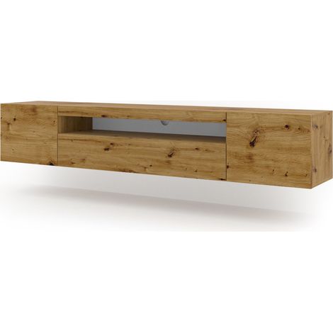 Mueble de TV AURA 200 cm colgante o con patas roble artesanal