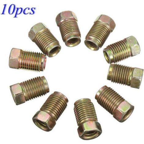 Vis de tuyau de frein mâle 10 mm x 1 mm, adaptée pour tuyau de frein 3/16" 3/8" UNFx 4tpi (1/4)