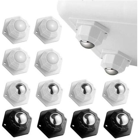 PA 12 rotelle per mobili, rotelle per mobili di piccole dimensioni, carico 200 kg, rotelle girevoli autoadesive, rotelle resistenti per mobili, utensili da cucina, scatole portaoggetti (1/4)