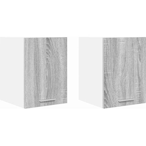 Maison Exclusive - Armadio pensile 2 pcs Grigio Sonoma e Bianco 30 x 31 x 40 cm