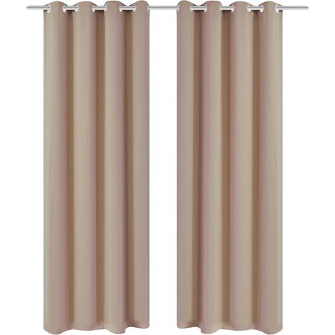 vidaXL 2 cortinas oscurecedoras con anillas blanco crema blackout 135x245cm (1/4)