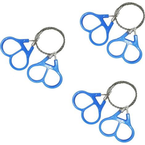 Scie à fil 3X (bleue) Scie à chaîne de poche en acier inoxydable Mini scie à câble Scie sur perche Scie à chaîne d'urgence Kit de survie Outils de plein air pour le camping, la randonnée et la chasse (1/5)