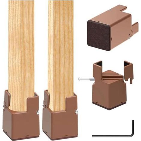 Rehausseurs de meubles réglables avec pince à vis - Hauteur 5 cm, capacité 500 kg, feutre antidérapant, antirouille - pour pieds 22-42 mm (1/5)