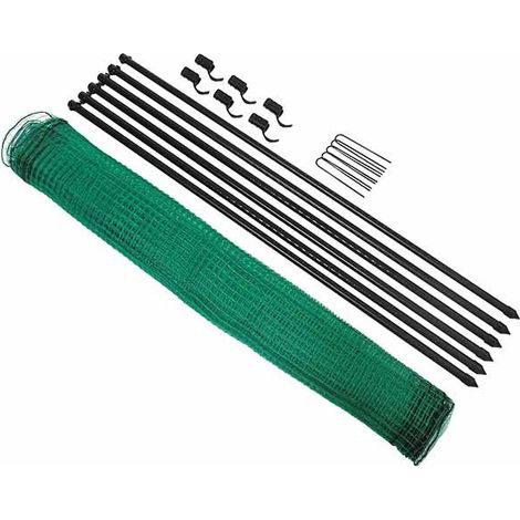 Nature – Filet de clôture pour petits animaux – Longueur 10 m – Mailles 16 x 16 mm – Inclus : 6 piquets et accessoires (1/5)