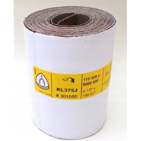 Rouleau de toile abrasive Klingspor KL375J, 115 x 5 m, épaisseur 150 mm (1/3)