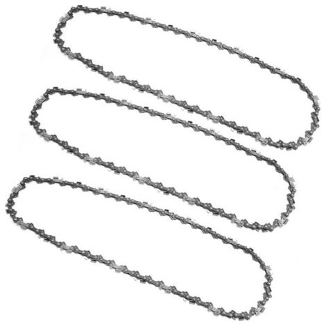 Lot de 3 chaînes de tronçonneuse carbure 40 cm – 56 maillons d'entraînement – Pas 3/8' – Faible rebond pour coupe précise (1/5)