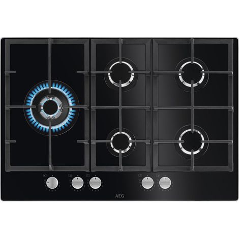 AEG HKB75820NB, Schwarz, Eingebaut, 75 cm, Gas, 5 Brenner