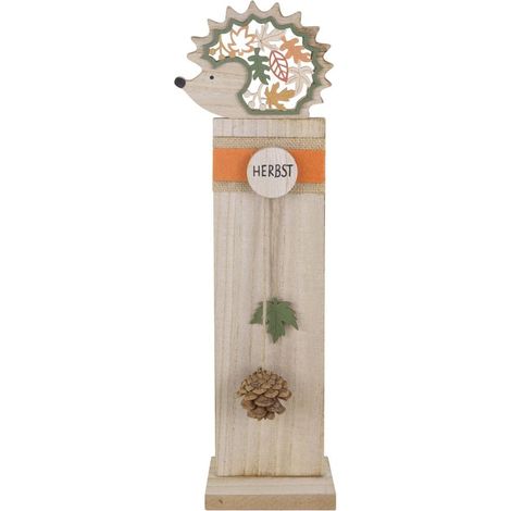 TrendLine Dekoaufsteller Holz Igel 39 x 10 cm natur Skulptur