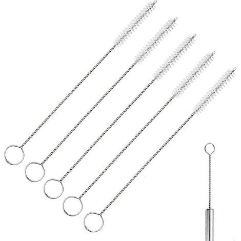 Ensemble de 5 brosses à paille en acier inoxydable pour un nettoyage facile (1/4)