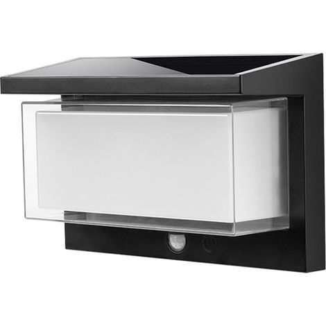 LED Applique Murale abat-jour en plastique blanc, LED 7Watt incluse, détecteur de mouvement (1/4)