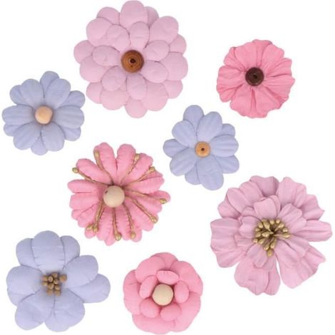 Fleurs en papier - Lovely Swan - 8 Fleurs - Rose - Objets décoratifs - Intérieur