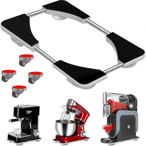 Plateau à roulettes pivotant à 360° pour cafetière, plateau coulissant réglable pour appareils électroménagers, extensible de 15 x 28 cm à 28 x 51 cm, rotation à 360° avec freins de verrouillage pour (1/5)