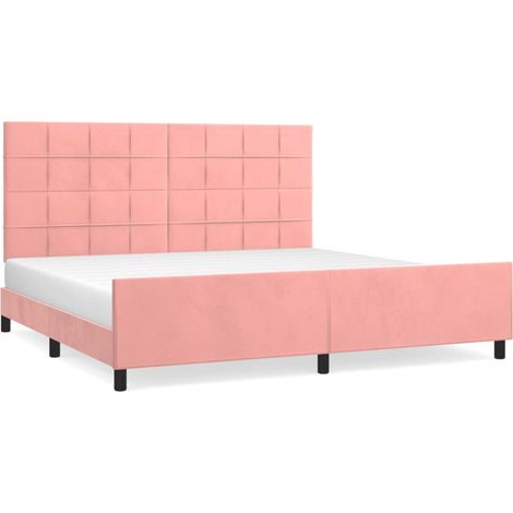 Maison Exclusive - Giroletto con Testiera Rosa 200x200 cm in Velluto