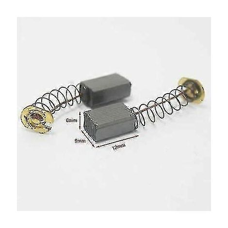 Balais de charbon de rechange (tailles 6 à 20, paquet de 10, 6x9x12 mm) compatibles avec les mini-perceuses, les meuleuses électriques et les outils rotatifs. (1/5)