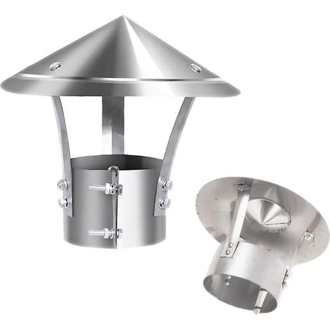Générique Chapeaux Coniques Chapeau De Cheminée 250 mm Pare Pluie INOX Capuchon De Couvercle De Tuyau De Cheminée pour Exterieur Tubage(12cm/4.7inch) (1/5)