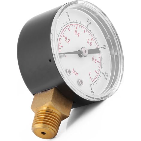 TS-50-15psi Manometer 0-15 psi/0-1 bar 1/4" BSPT (1/5)