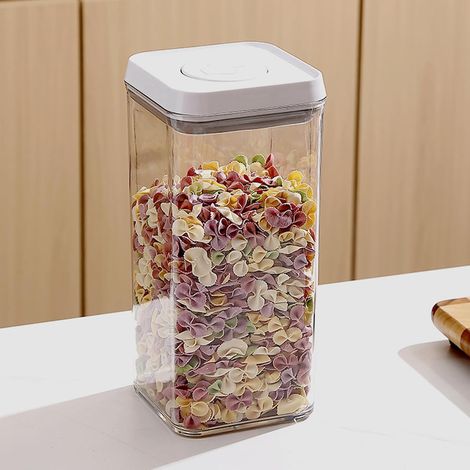 Boîte à céréales, boîte de rangement pour grains avec couvercle, étanche et empilable pour riz, café, thé, aliments pour animaux et bonbons en vrac. (1/5)