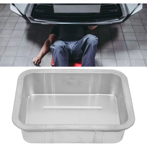 Bac de récupération d'huile portable, bac à huile en métal blanc, outils de réparation automobile, 5 L (1/5)