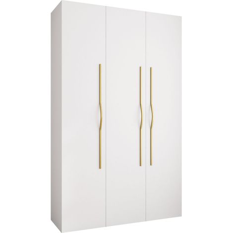 Armario Hartford 563, Blanco, 246x150x42cm, Puertas de armario: Con bisagras, Número de estantes: 7 (1/5)