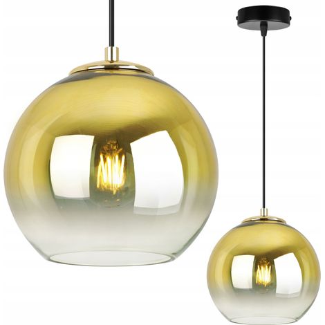 LAMPADA A SOSPENSIONE LAMPADARIO DA SOFFITTO PARALUME DORATO 20 CM