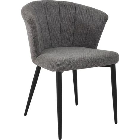 Chaise de repas en tissu gris anthracite et pieds métal – MONTREAL (1/5)