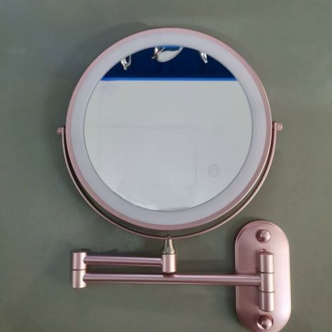 royaluxe - Grossissement LED pour miroir mural de 8 '', rechargeable par USB avec 1X/10X, or (1/2)
