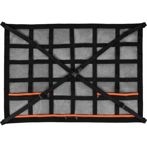 Filet de rangement de toit General Motors, 90×65 cm, avec fermeture à glissière, pour SUV, plafond de camping, noir (1/5)