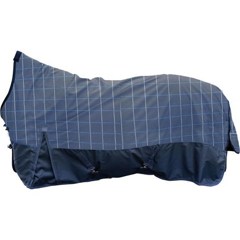 115 cm, blu cobalto/grigio : Coperta da paddock per cavalli modello Norwich 600D con fodera in pile (1/5)