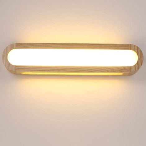 Applique Murale LED Bois Massif Intérieur Applique Dimmable Lampe Applique Murale Salon Chambre Escalier Salle De Bains Applique (45Cm)