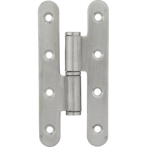 Thirard – Paumelle de Paris inox pour porte d'entrée et d'intérieur – Dimensions 110x55mm – Fixation par 3 ou 4 trous – Modèle gauche
