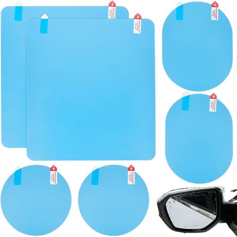 6 pièce 3 styles de Film pour Rétroviseur de Voiture Anti-Buée Éblouissement Anti-Pluie Imperméable Transparent Autocollant de Protection (1/5)