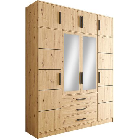Armario Lombala 110 , 245x196x58cm, Puertas de armario: Con bisagras, Número de estantes: 0