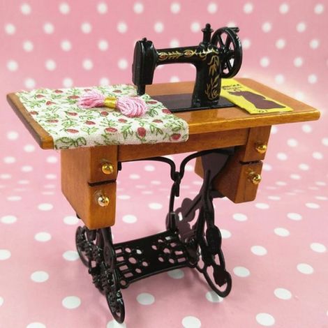 Machine À Coudre Miniature - Échelle 1:12 - En Bois - Pour Maison De Poupée - 1 Pièce (1/4)