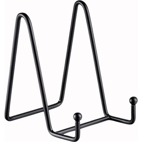 Easel Stand Display Plate Holder - Black Metal Decorative Plate Holder - Tabletop Photo Frame Holder - Iron Plate Display Stand Cookbook Postcard CD Art (1/3)