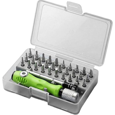 Kit Tournevis Outil de Réparation de Précision en Acier Allié 32-en-1 avec Kit Petits Tournevis Pour Lunettes Montre Maison Voiture Électronique Ordinateur Travaux Électricien Mécanicien (1/5)