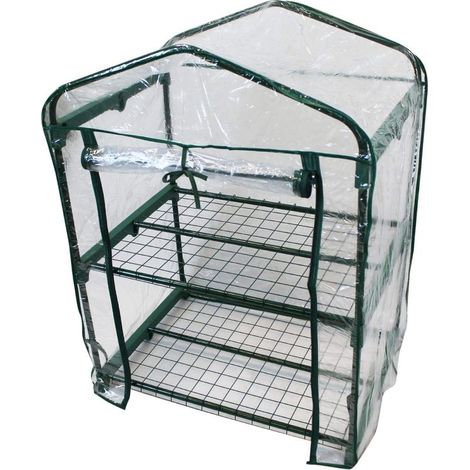 EASYCOMFORT Housse de serre en PVC 70x50x93 cm à 2 niveaux, housse de rechange pour serre de jardinage intérieur et extérieur, sans étagère (1/5)