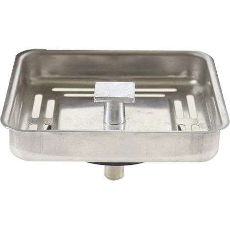 Square stainless steel sink drain plug, 1 piece, 78x42mm (1/2)