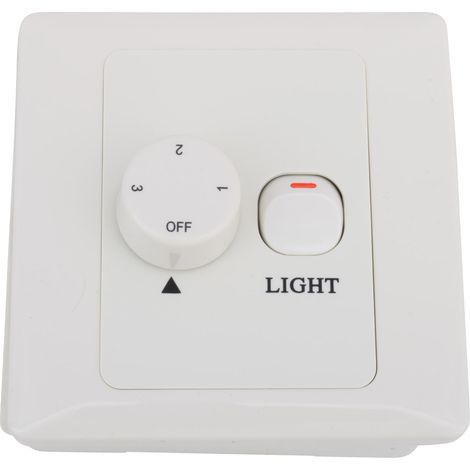 Interrupteur mural pour ventilateur de plafond avec éclairage inclus 2 plaques