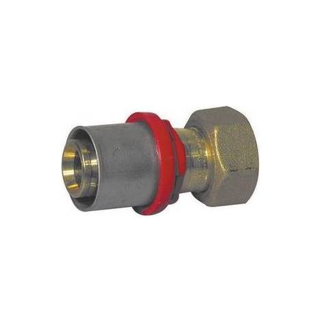 RACCORD DROIT PRESS. AVEC RONDEL ET JOINT PLAT  POUR MULTICOUCHE Dimension : 1/2 x 16