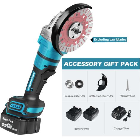 Meuleuse d'angle, Contrôle de vitesse variable, Accessoires multifonctionnels, 2 batteries (1/2)