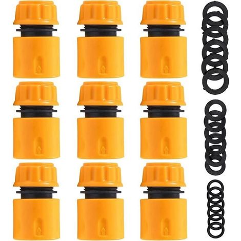 9 pièces Embout tuyau arrosage 13mm (1/2") et 15mm (5/8") - Raccord Rapide pour Le début du Tuyau, Raccord de Tuyau de Jardin (1/4)