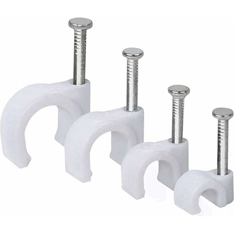 EASYCOMFORT Serre-câbles pour câbles Pinces à clous 6 7 8 10 mm Serre-câbles Pinces à clous Clips adhésifs avec clous pour la fixation du matériau du câble pour la fixation du matériau du câble (100 p (1/5)
