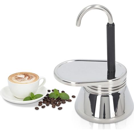 Cafetière à Moka à Bec Unique, Cafetière Expresso sur la Cuisinière, Cuisinière à Bec de Style Italien avec Tube Unique, Cafetière à Expresso en Acier Inoxydable pour Camping en Plein Air (1/5)