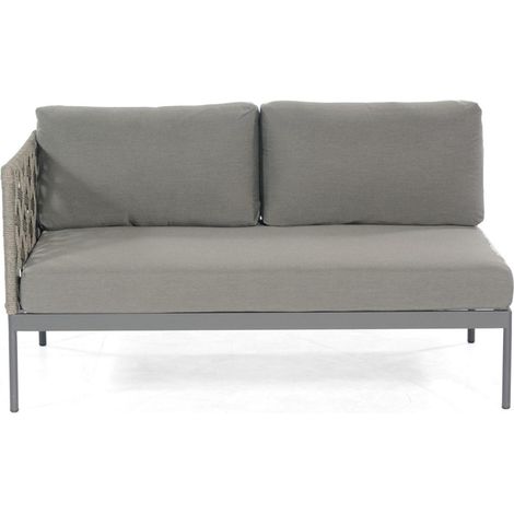 Eckmodul Vogue 2-Sitzer links Polyrope g rau inkl. Kissen SonnenPartner